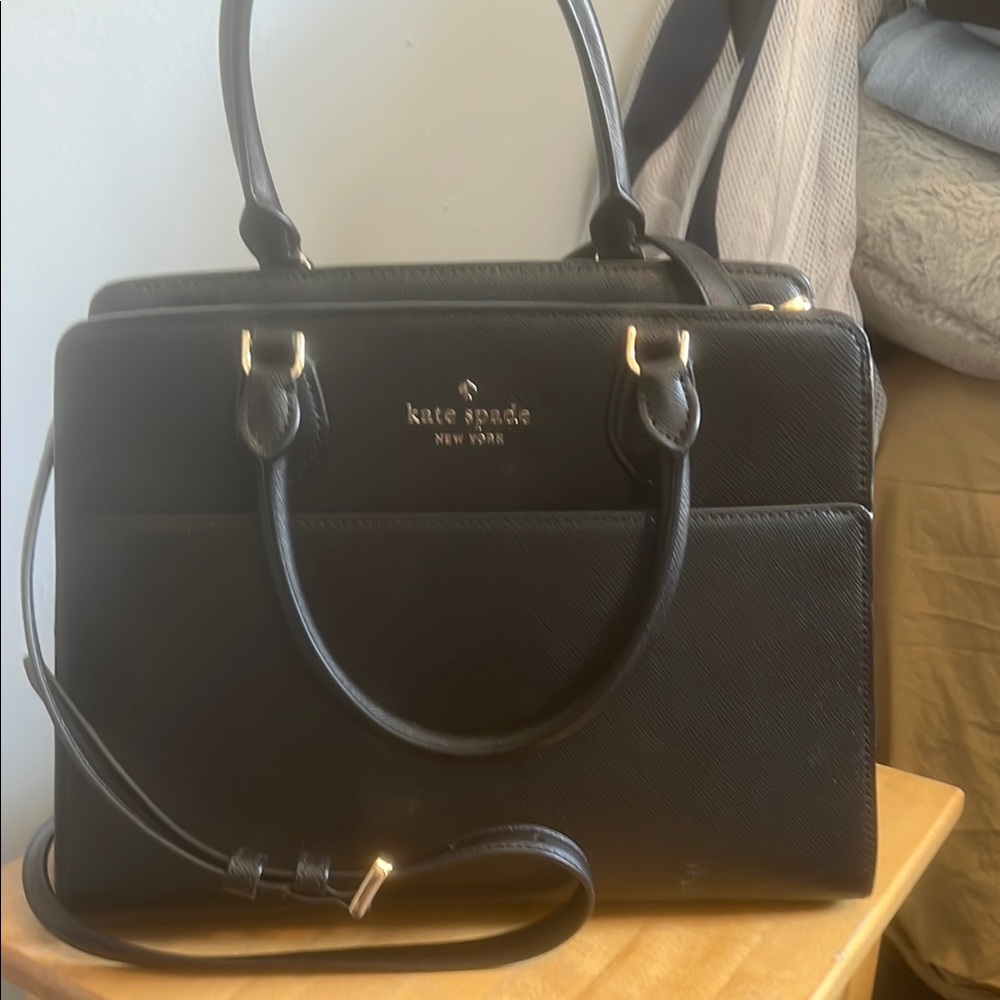 Kate Spade Black Leather Tote Bag